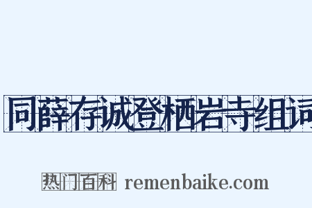 同薛存诚登栖岩寺组词是什么意思的图片